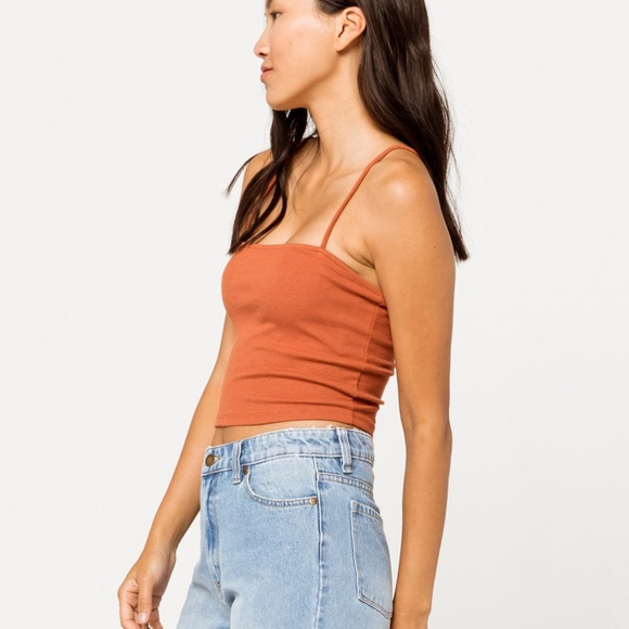 NWT Tilly's DESTINED Square Neck Burnt Red Womens Tank Top - Picture 2 of 8